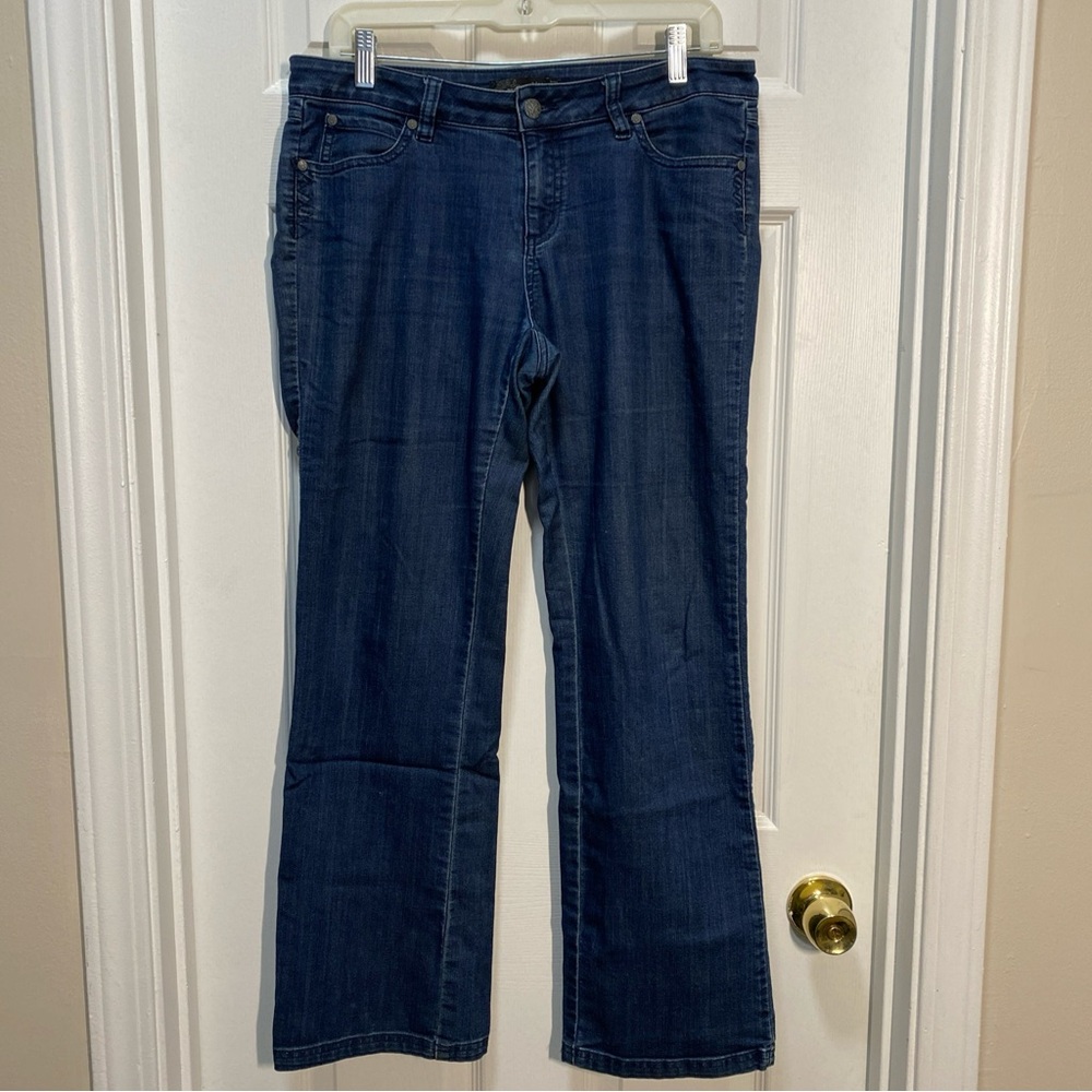 Prana Jeans Women's Size 8/29 Blue Dark Wash organic cotton blend 34 x 29